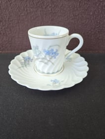 Haviland Limoges France Bergere Demitasse Cup and Saucer Set
