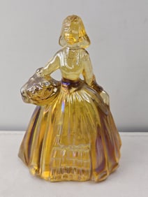 Vintage Wheaton Amber Carnival Glass Southern Belle Lady Figurine