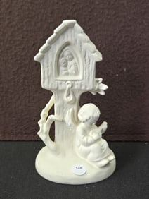 Goebel M.I. Hummel W. Germany White Bisque Angel & Madonna Child Tree Shrine Figurine