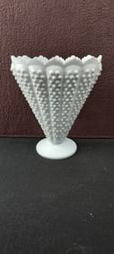 Fenton Hobnail Milk Glass 8 1/2" Fan Vase