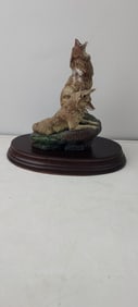 1995 J. Keaton Howling Wolf and Companion Wildlife Sculpture