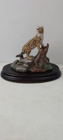 1985 Hamilton Collection Majestic Wildlife of North America Ocelot Figurine by HL Teaton