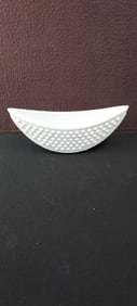 Fenton Milk Glass Hobnail 10" Crescent Planter Dish