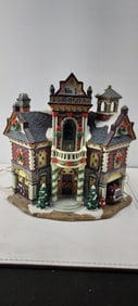 2003 St. Nicholas Square The Village Collection No. 1 Fire Station Illuminated Ceramic Building