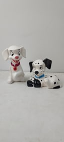 A Pair of Disney 101 Dalmatians Puppy Ceramic Salt & Pepper Shakers
