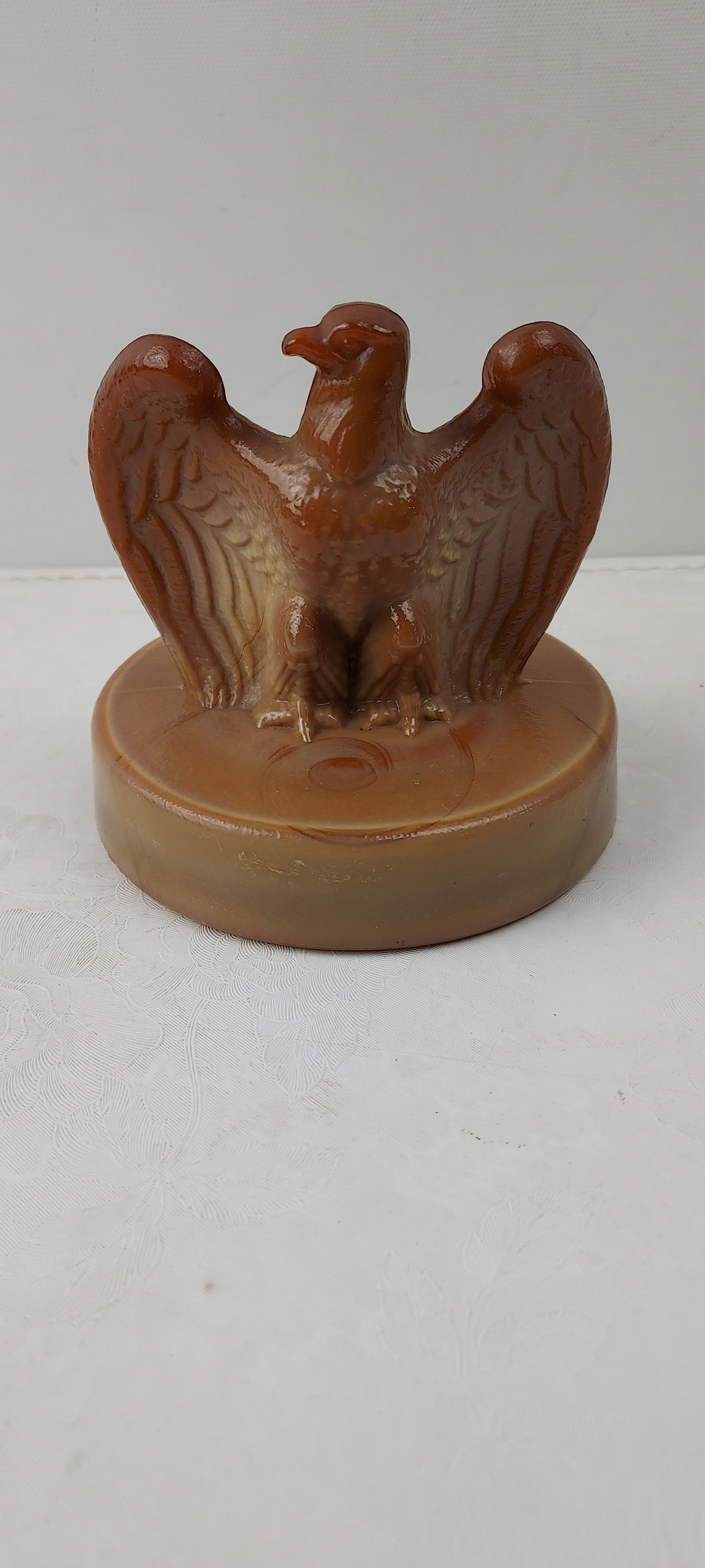 1976 Fenton Brown Slag Glass American Bicentennial Eagle Paperweight (1 of 5)