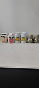 A Lot of Six Ceramic Salt & Pepper Shakers, Including Tabletops Unlimited Fruttie
