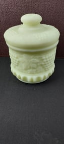 Fenton Satin Glass Grape & Cable Tobacco Jar #328