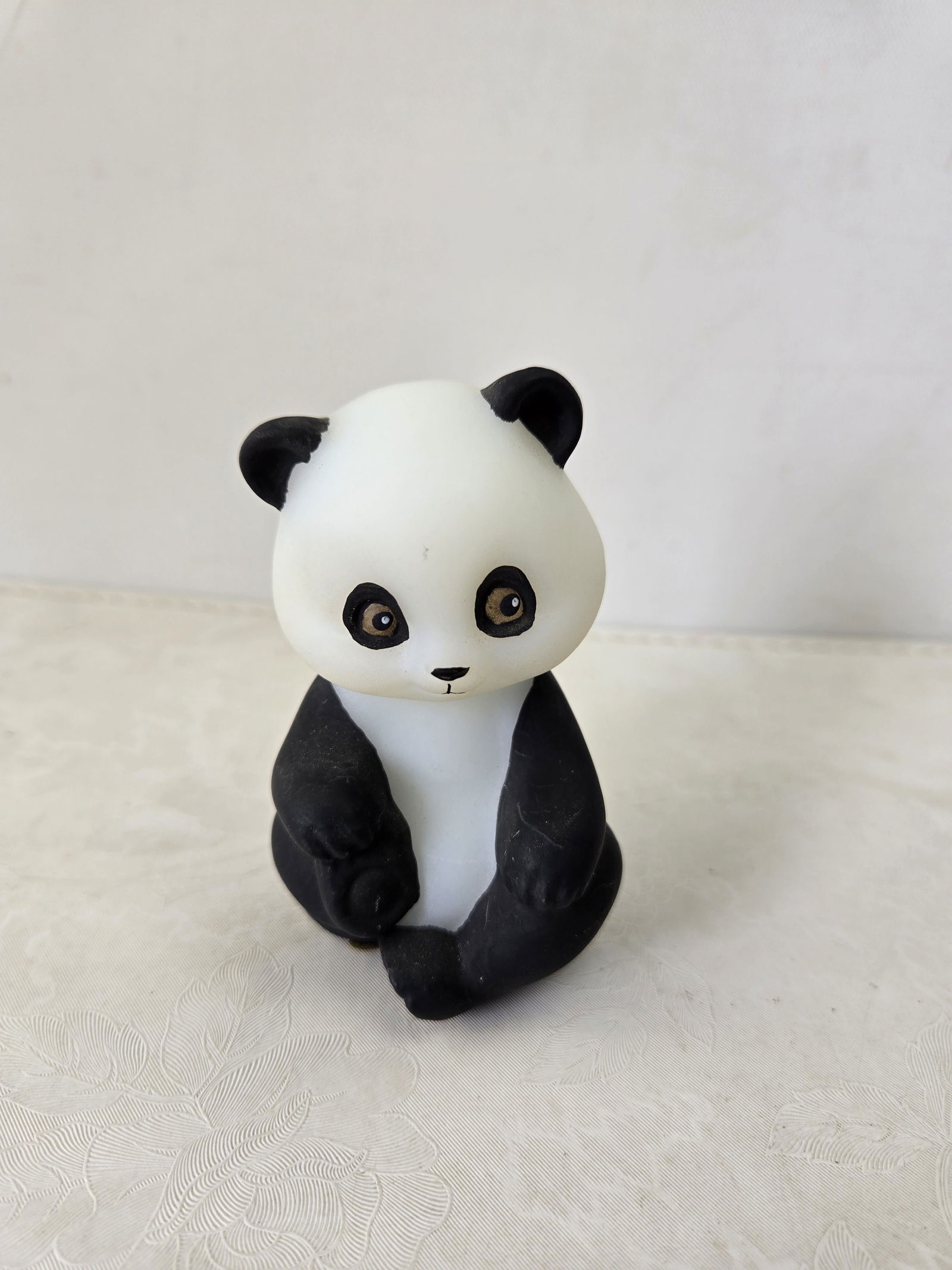 Vintage Fenton Hand Painted Opal Glass Seated Panda Bear Figurine (1 of 3)