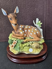 Vintage Enesco Imports Japan Ceramic Spotted Fawn Figurine, Commonly Attributed to Homco