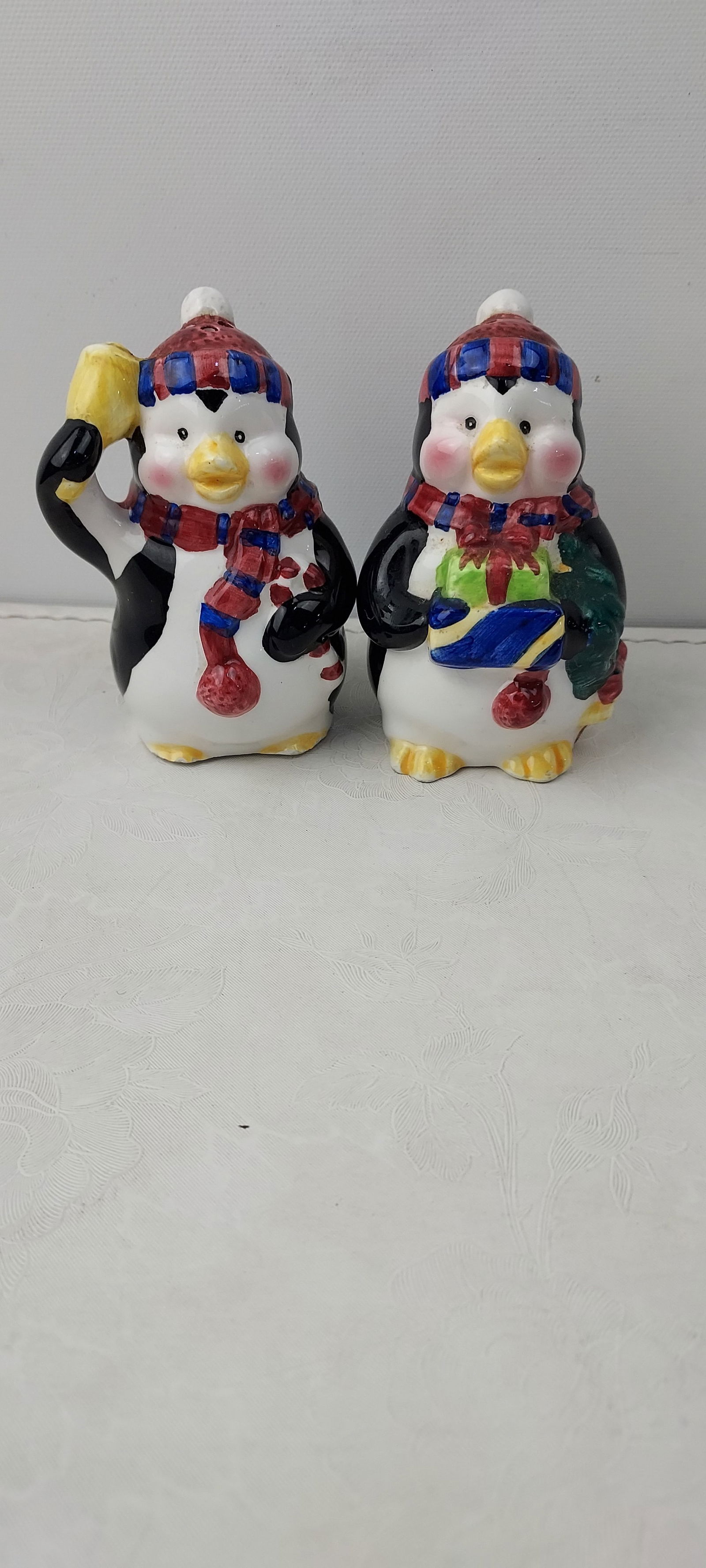 Ceramic Holiday Penguin Salt and Pepper Shakers, Matched Pair (1 of 2)