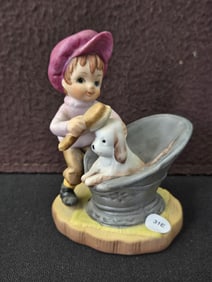 Vintage HOMCO Boy with Dog Figurine #1439
