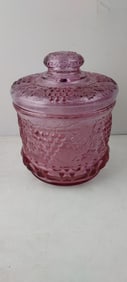 The Pioneer Woman Cassie Embossed Amethyst Glass Canister by Fenton