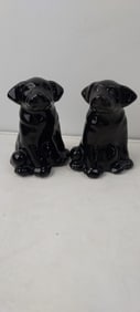 Ceramic Black Labrador Dog Salt and Pepper Shakers