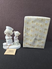 1981 Enesco Precious Moments Porcelain Figurine "LOVE BEARETH ALL THINGS" E-7158