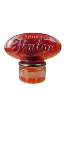 1994 Fenton FAGCA Reddish-Orange Favrene Iridescent Oval Dealer Logo Sign, Butterfly on Bottom