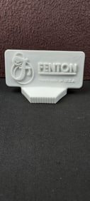 White Fenton Art Glass Dealer Logo Sign