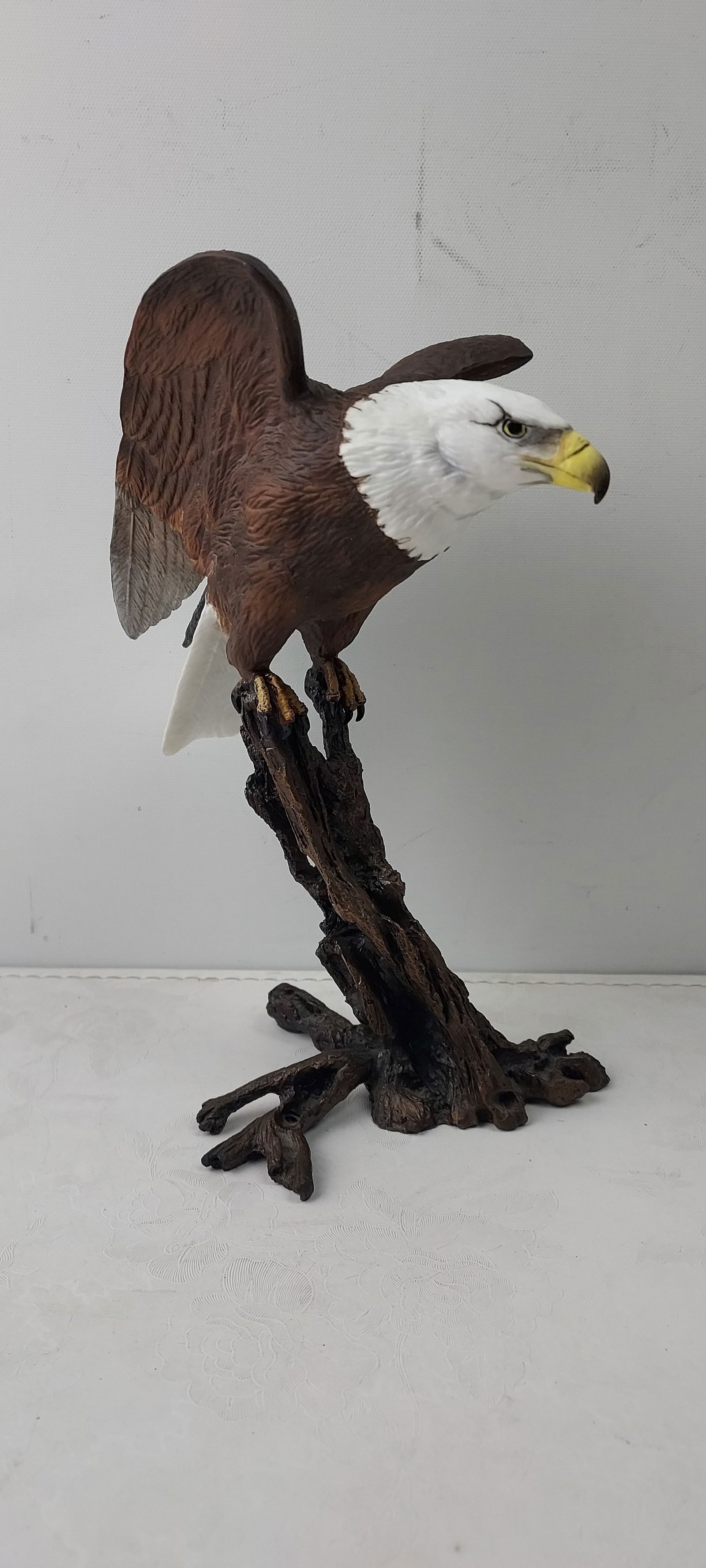 1985 Royal Worcester 'Birds of Prey' Bald Eagle Porcelain on Bronze Figurine, 2nd Edition (1 of (1 of 8)