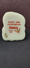 2005 Fenton FAGCA 100th Anniversary Handpainted Milk Glass Commemorative Piece