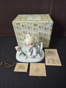 1982 Jonathan & David / Enesco Precious Moments "Praise The Lord Anyhow" E-9254