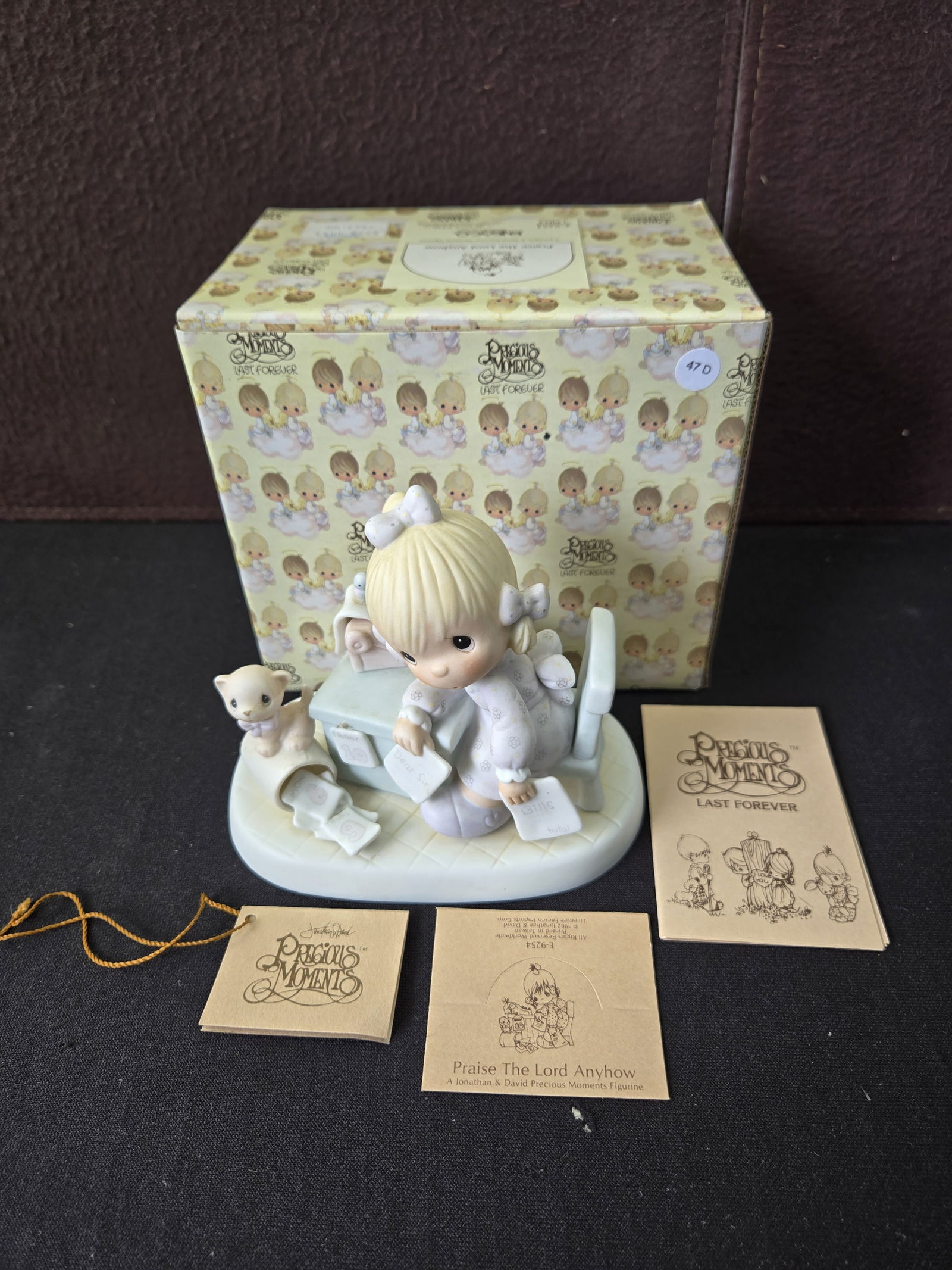 1982 Jonathan & David / Enesco Precious Moments "Praise The Lord Anyhow" E-9254 (1 of 7)