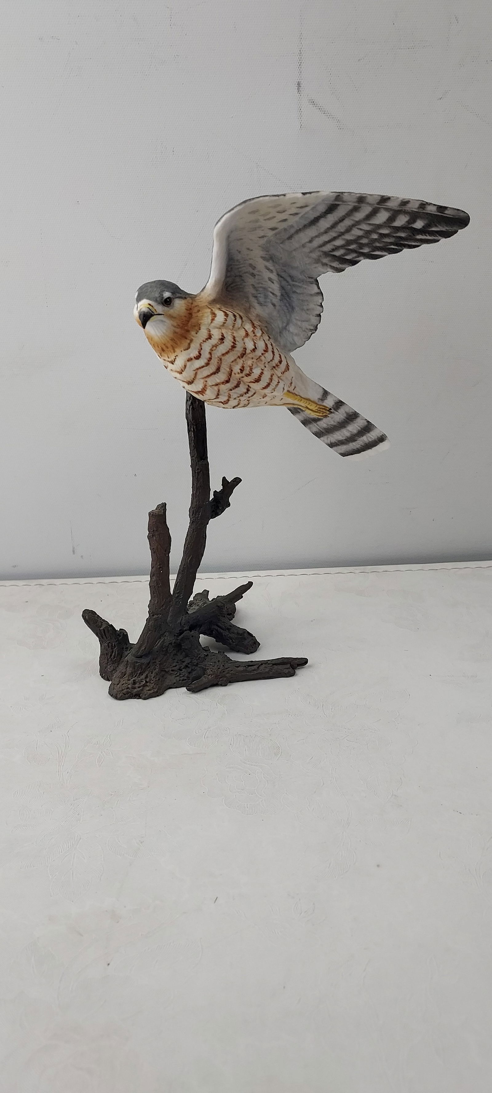 1982 Royal Worcester "Birds of Prey" Sharp-Shinned Hawk Porcelain Sculpture (1 of 7)