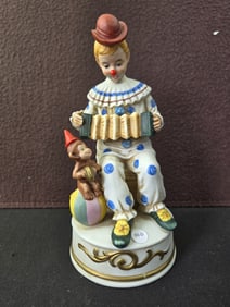 Vintage NAPCOWARE Clown and Monkey Music Box Figurine, 'Those Were the Days'