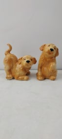 Ceramic Golden Retriever Puppy Dog Salt and Pepper Shakers, Made in Thailand