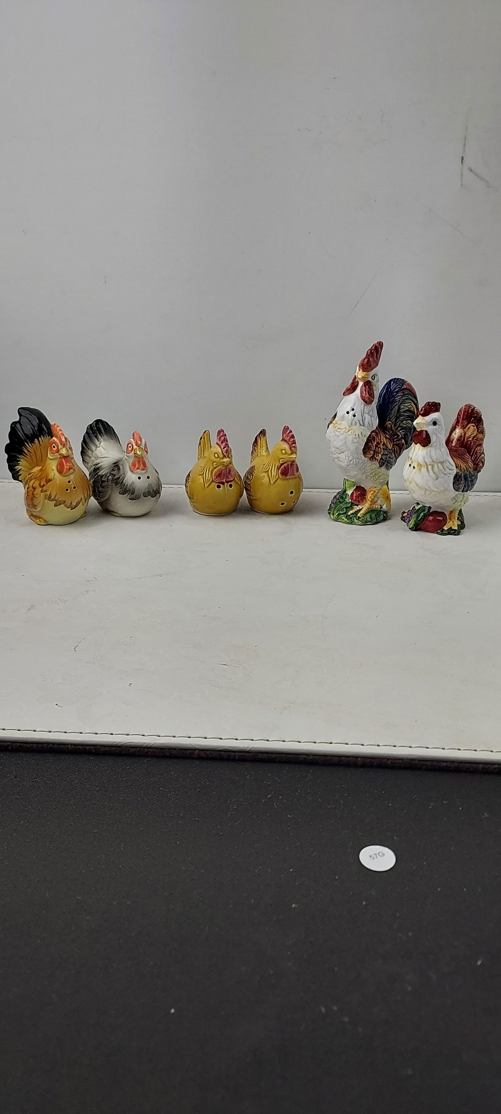 Vintage Japan Ceramic Chicken & Rooster Salt and Pepper Shakers, Lot of 3 Pairs (1 of 5)