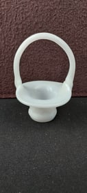 Vintage Fenton Art Glass White Milk Glass Mini Basket #37