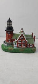 1998 Lefton Geo. Zoltan Block Island Southeast Lighthouse CCM12211, Working Light, Battery Operated