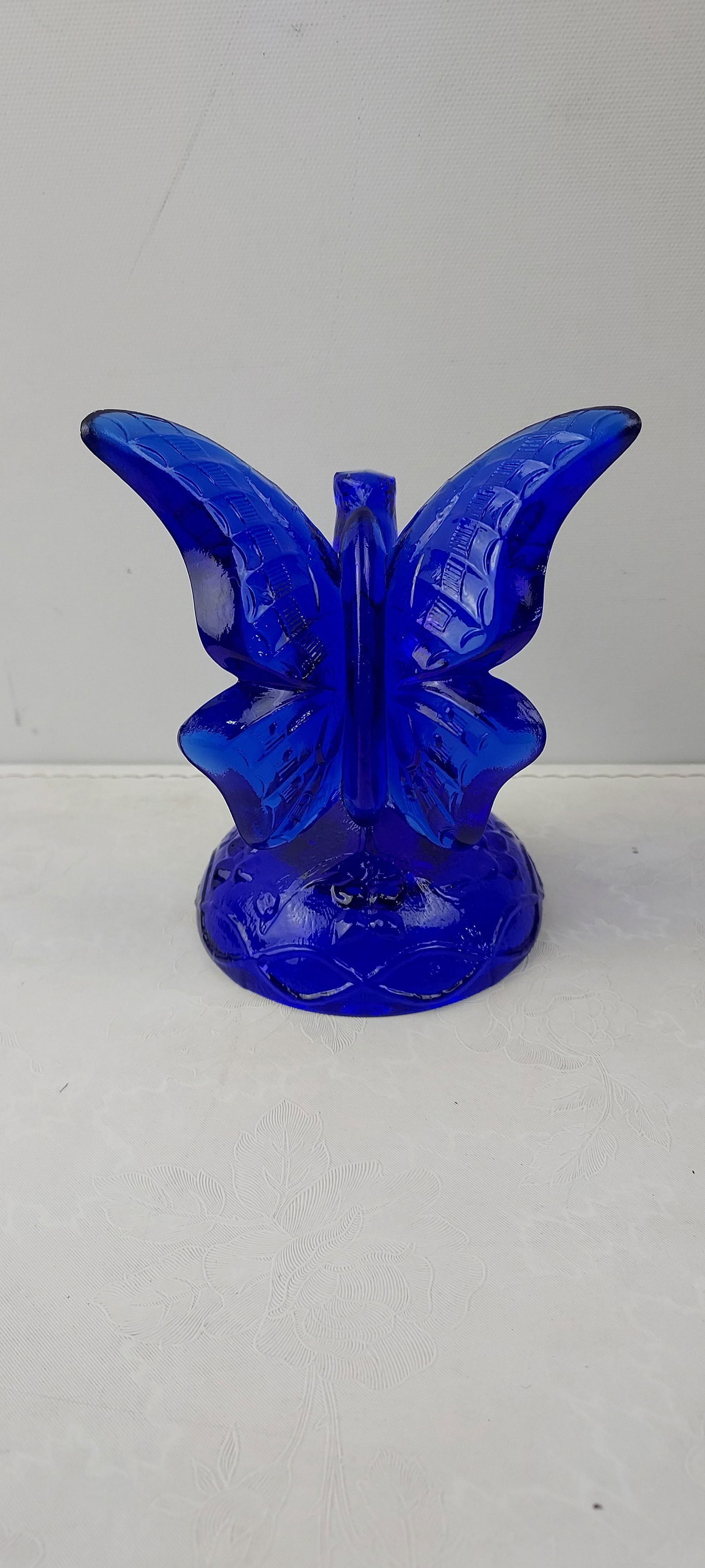 Fenton Cobalt Blue Pressed Glass Butterfly Figurine (1 of 7)