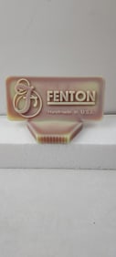 Fenton Pink Burmese Opalescent Glass Dealer Logo Sign Plaque