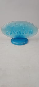 Fenton Art Glass 90th Anniversary Blue Iridescent Carnival Glass Dealer Logo Display Sign