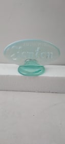 Fenton Art Glass Aquamarine Opaline Oval Logo Store Display Sign (9499 TG)