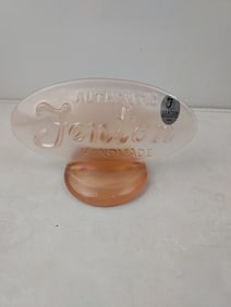 Fenton Art Glass Peach Iridescent Logo Dealer Display Sign 9499 SX