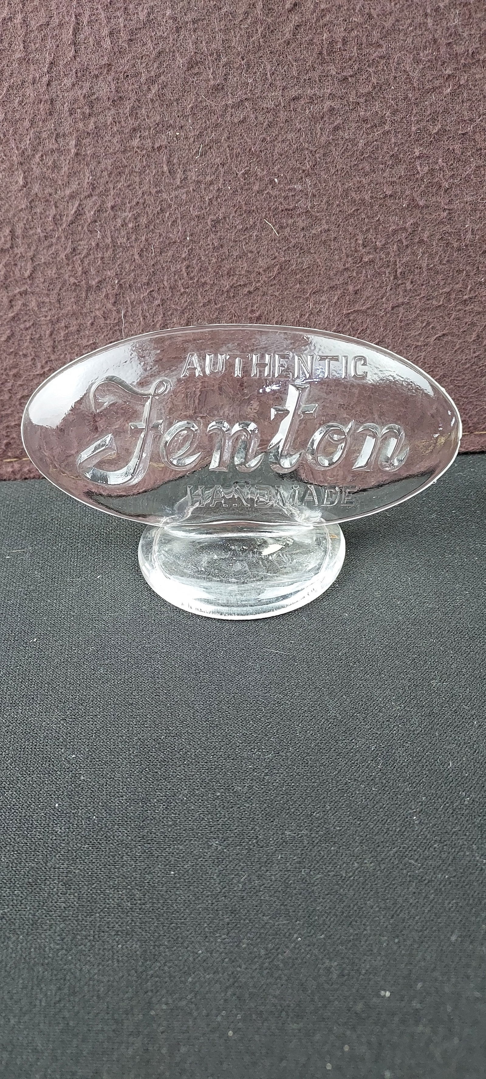 Fenton Clear Glass Logo Dealer Sign (1 of 4)