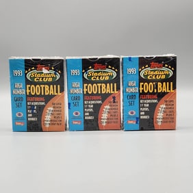 (3) 1993 Topps Stadium Club Football High Series Factory Sets