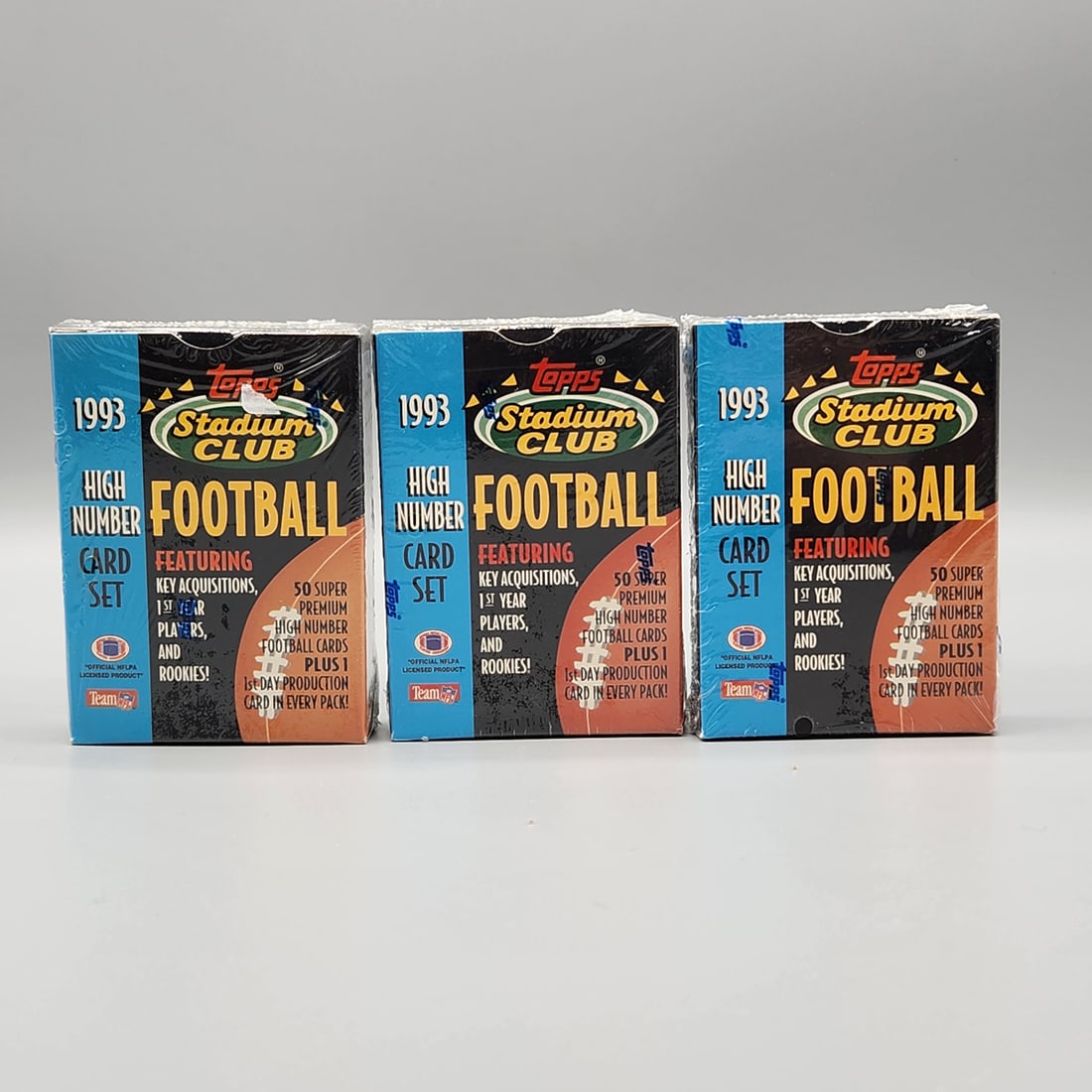 (3) 1993 Topps Stadium Club Football High Series Factory Sets