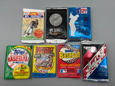 Lot of (7) Assorted Vintage Sports Card Wax Packs