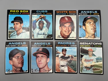 Lot of (8) 1971 Topps Baseball High Number Cards - Varying Conditions