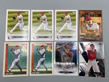 Lot of (8) Mike Trout Baseball Cards