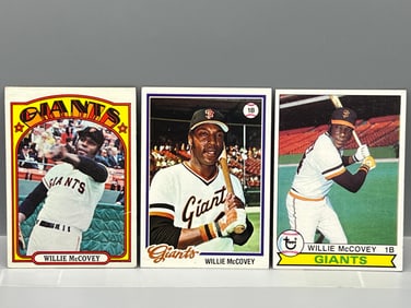Willie McCovey 1972 Topps #280, 1978 Topps #34, & 1979 Topps #215