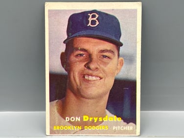 1957 Topps #18 Don Drysdale Rookie (HOF) - Dodgers