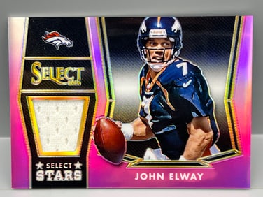 2014 Panini Select John Elway Select Stars Purple Game Worn Jersey Relic #/99