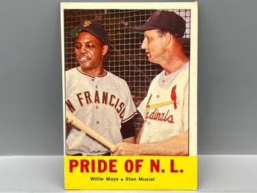1963 Topps #138 Pride Of N.L.  Willie Mays & Stan Musial