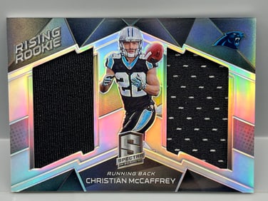 2017 Panini Spectra Christian McCaffrey Rising Rookie Player Worn RC Relic #/199