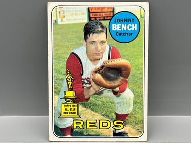 1969 Topps #95 Johnny Bench (HOF) - Reds - 2nd Year Card