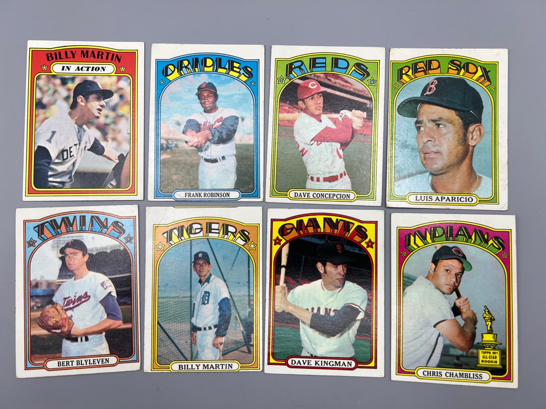 Lot of (8) 1972 Topps Baseball Star Player Cards - Varying Conditions (1 of 2)