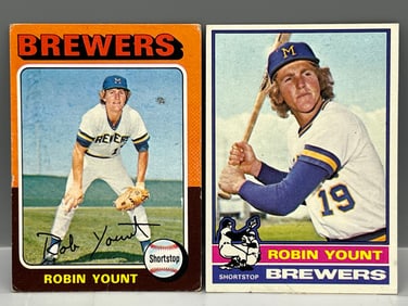 Robin Yount 1975 Topps #223 Rookie &  1976 Topps #316 2nd Year Card